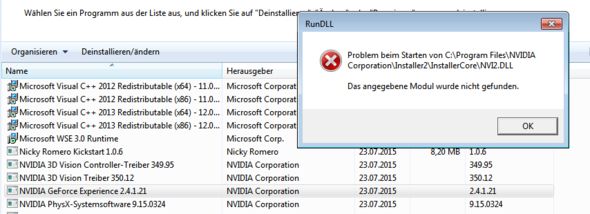 Fehlermeldung - (Grafikkarte, Treiber, Nvidia)