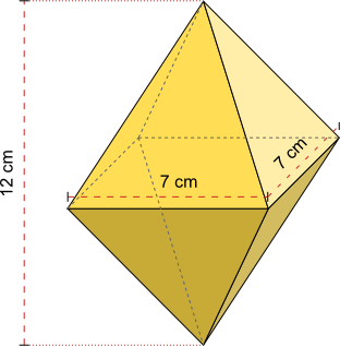 Oberfläche einer Doppelpyramide ausrechnen?