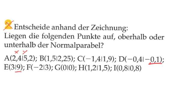 Oberhalb oder unterhalb der normalparabel? (Mathematik, Aufgabe)