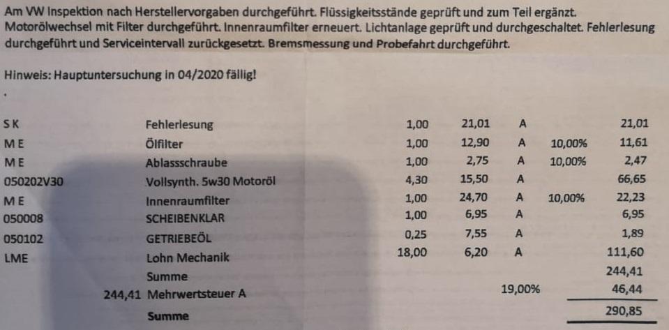 Ol Und Innenraumfilter Kosten Was Ist Okay Auto Und Motorrad Olwechsel Kfz Werkstatt