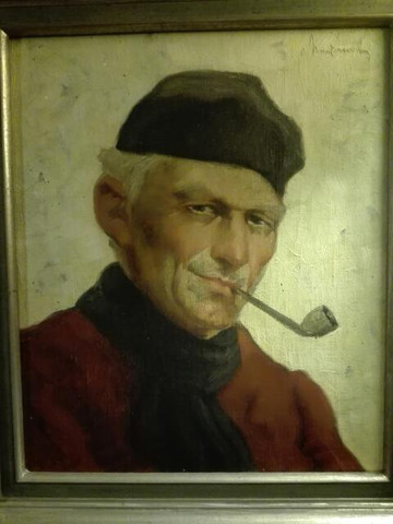 Mann mit Pfeife - (Bilder, Ölgemälde)