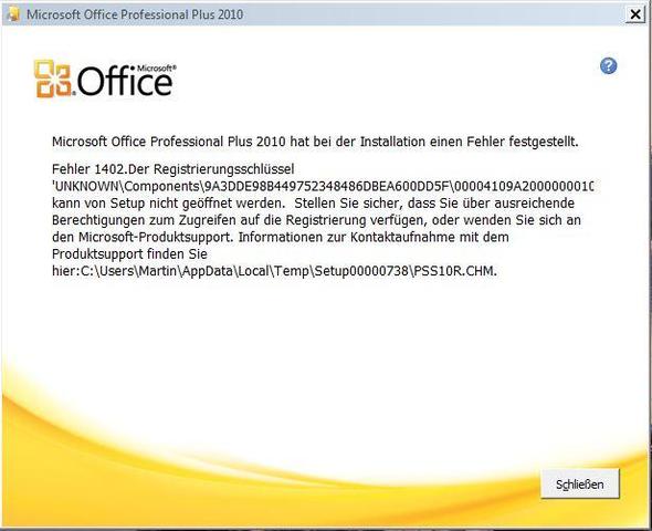 Das Zeigt er an - (Computer, Office, installationsproblem)