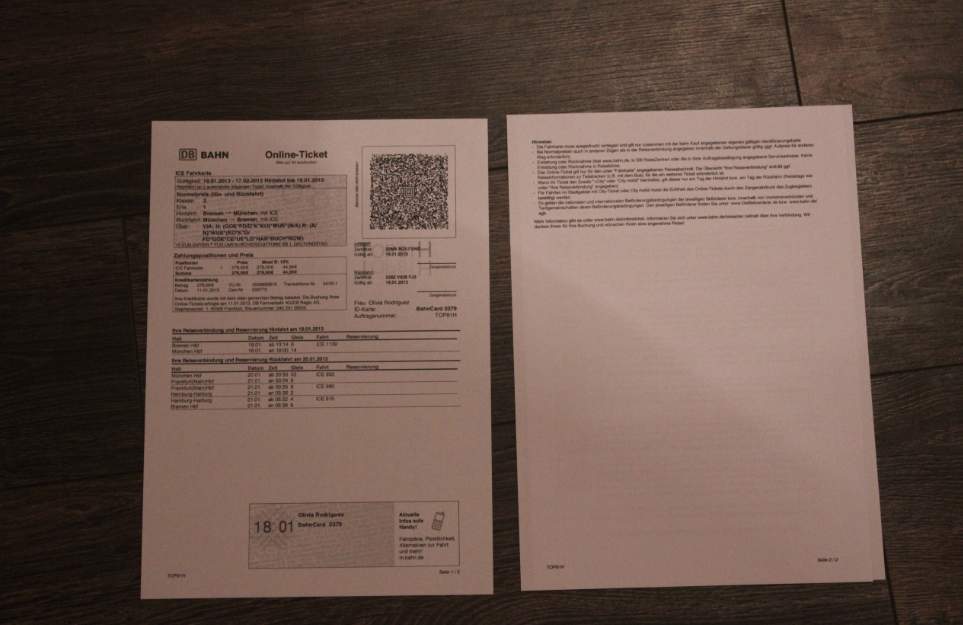 Online Ticket DB (Bahn, Fake)