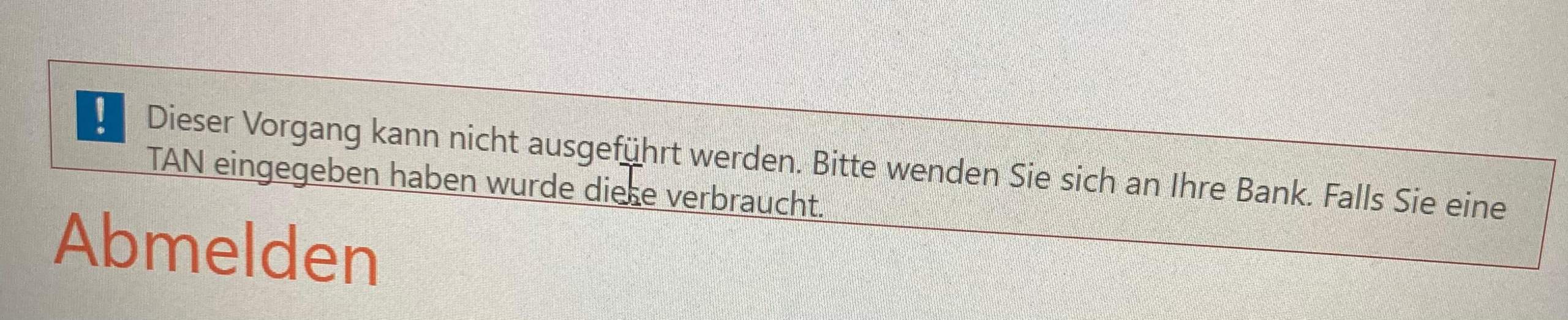 Onlinebanking kann nicht ausgeführt werden? Überweisung, OnlineBanking)