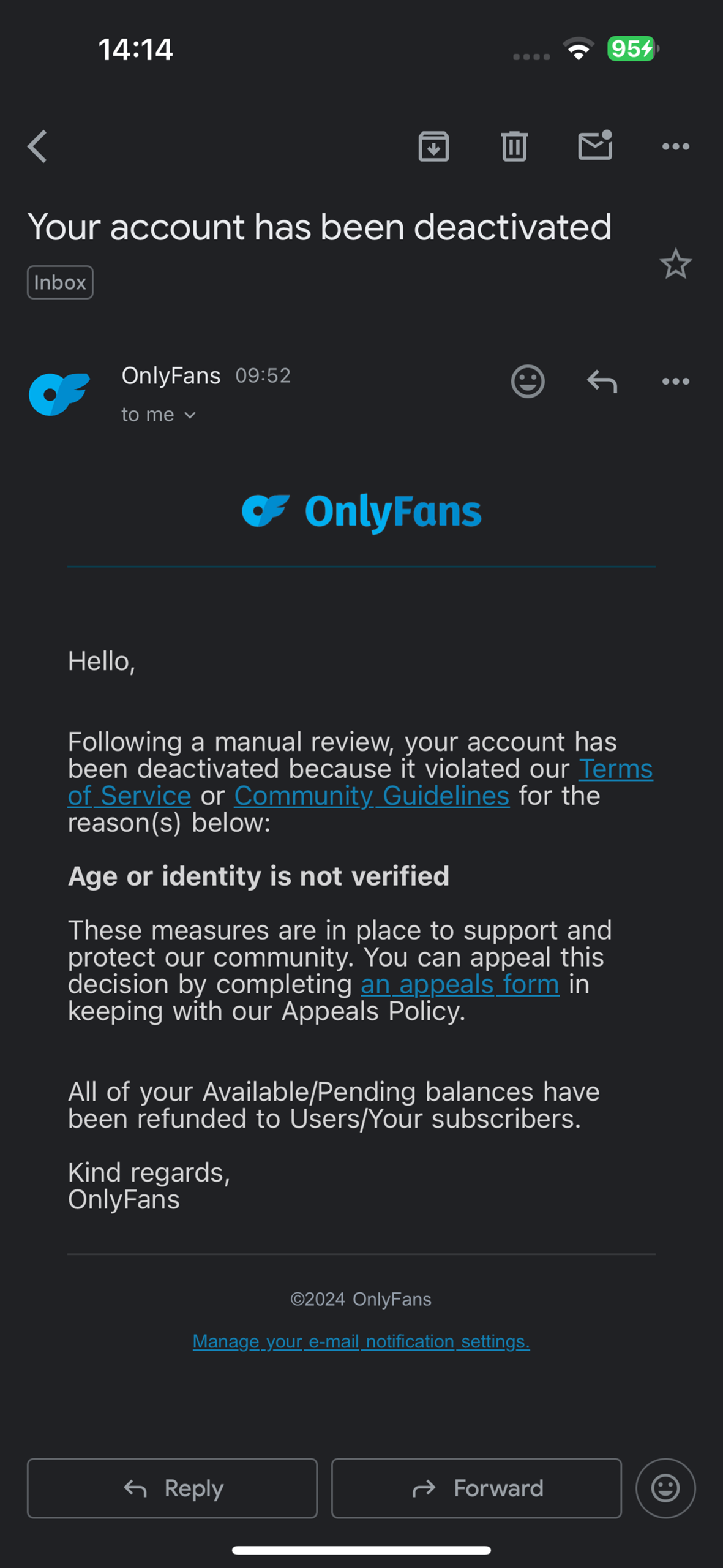 Onlyfans deaktiviert? (App, Account, Konto)