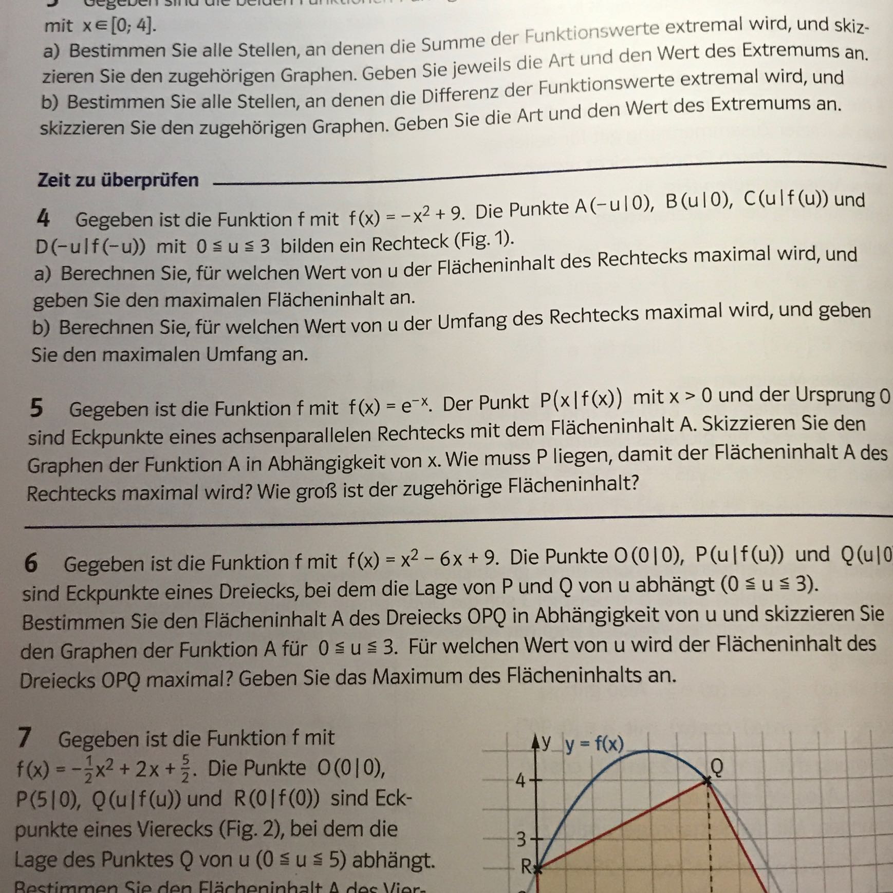 Optimierungsaufgabe Flacheninhalt Schule Mathe Mathematik