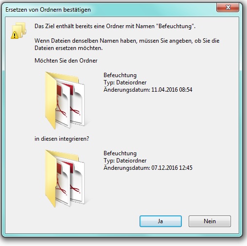 Ordner Kann Nur Integriert Nicht Aber Ersetzt Werden Windows 7