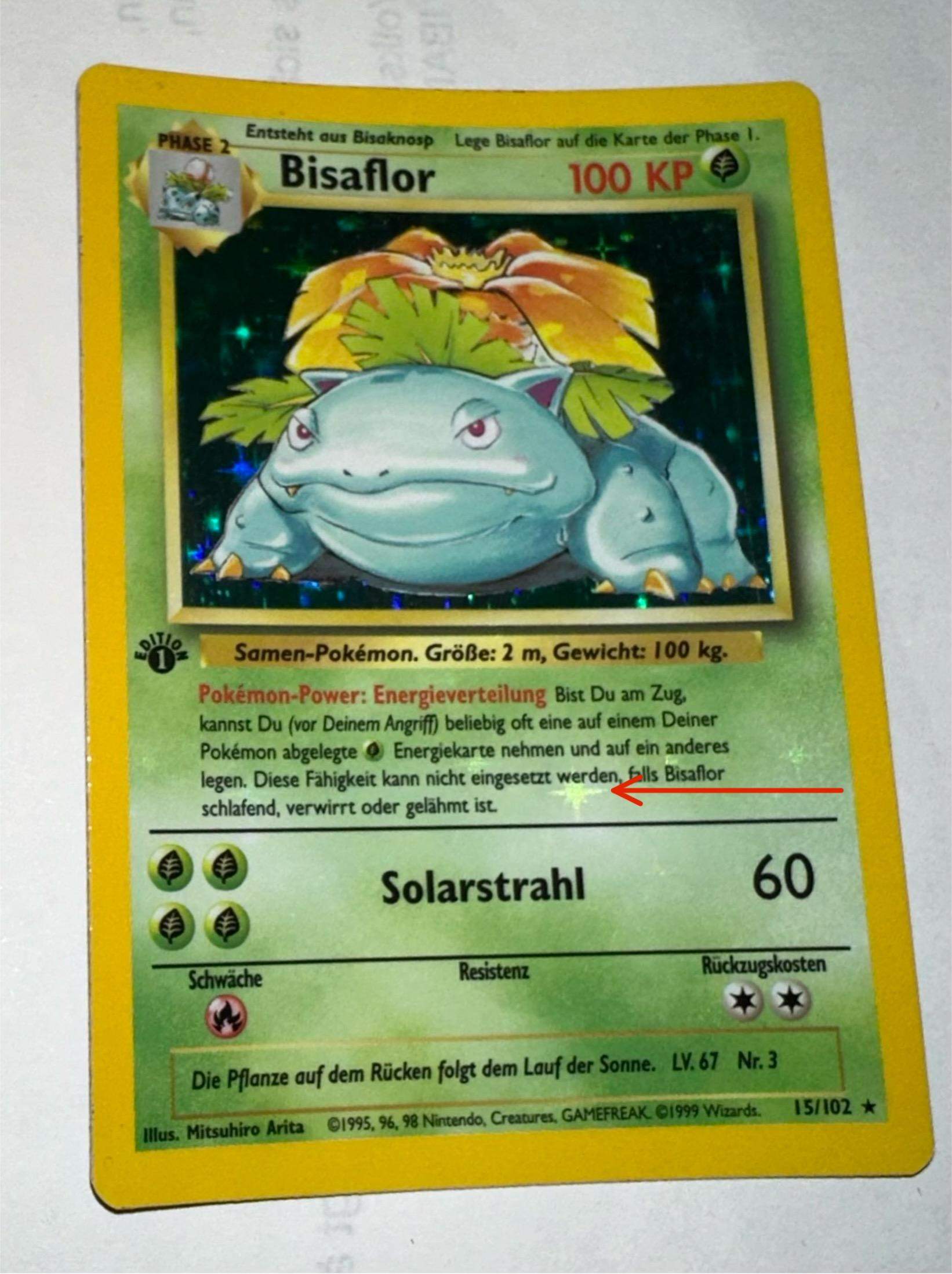 Original oder Fälschung (Bisaflor 1. Edition)? (Pokemon, Wert ...