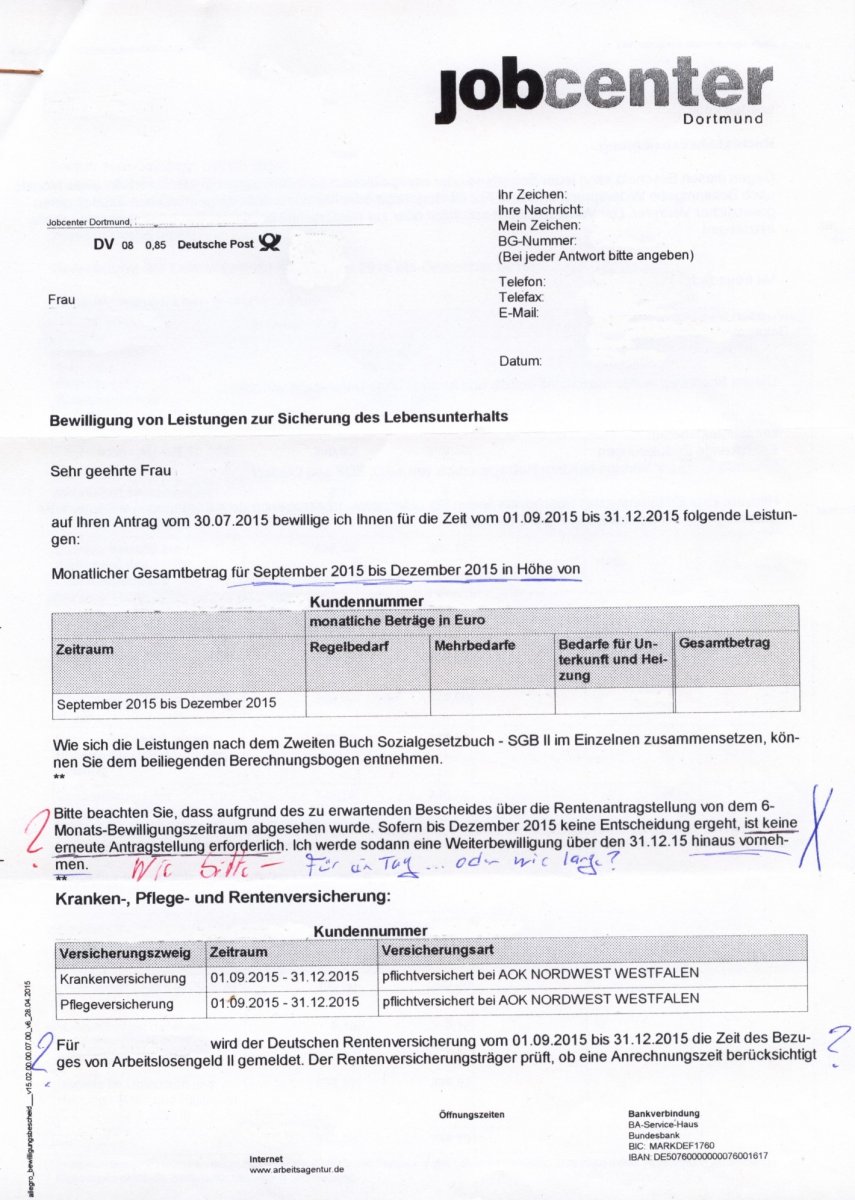 Original verloren was jetzt? (Leistung, ALG II, ARGE)