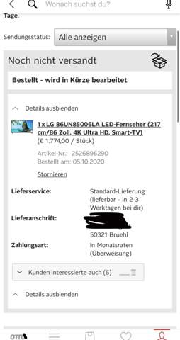 Otto Bestellung Anzahlung Getatigt Nun Wird Vorkasse Verlangt