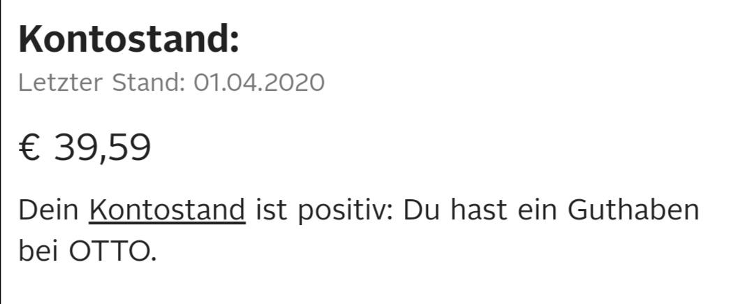 Otto Kontostand Geld Fragen Guthaben