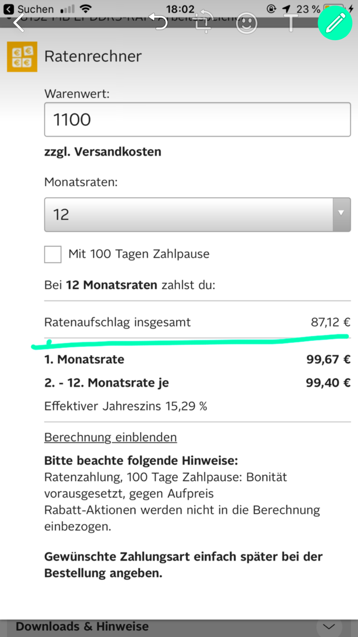 Otto Ratenaufschlag Macbook