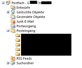 So sieht die Ordnerstruktur von GCH aus - (Microsoft Outlook, Postfach, Exchange)