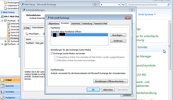 Das Postfach wird angehängt - (Microsoft Outlook, Postfach, Exchange)