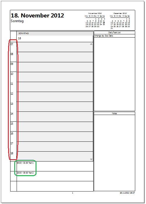 Outlook 2010 / 2013 Kalender Drucken Tagesansicht statt 0718 Uhr alle Kalender Outlook.com Drucken