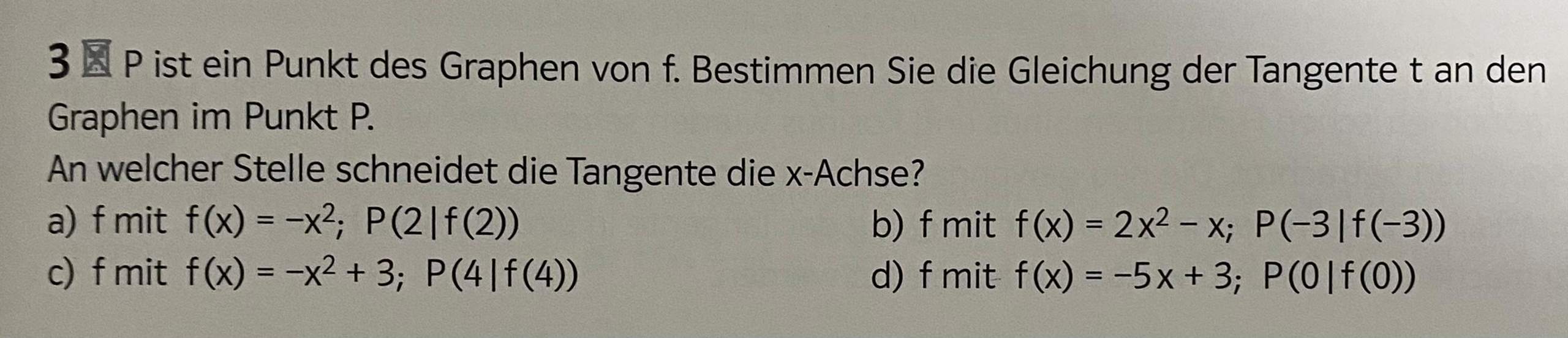 P ist ein Punkt des Graphen von f. Bestimmen Sie die Gleichung der
