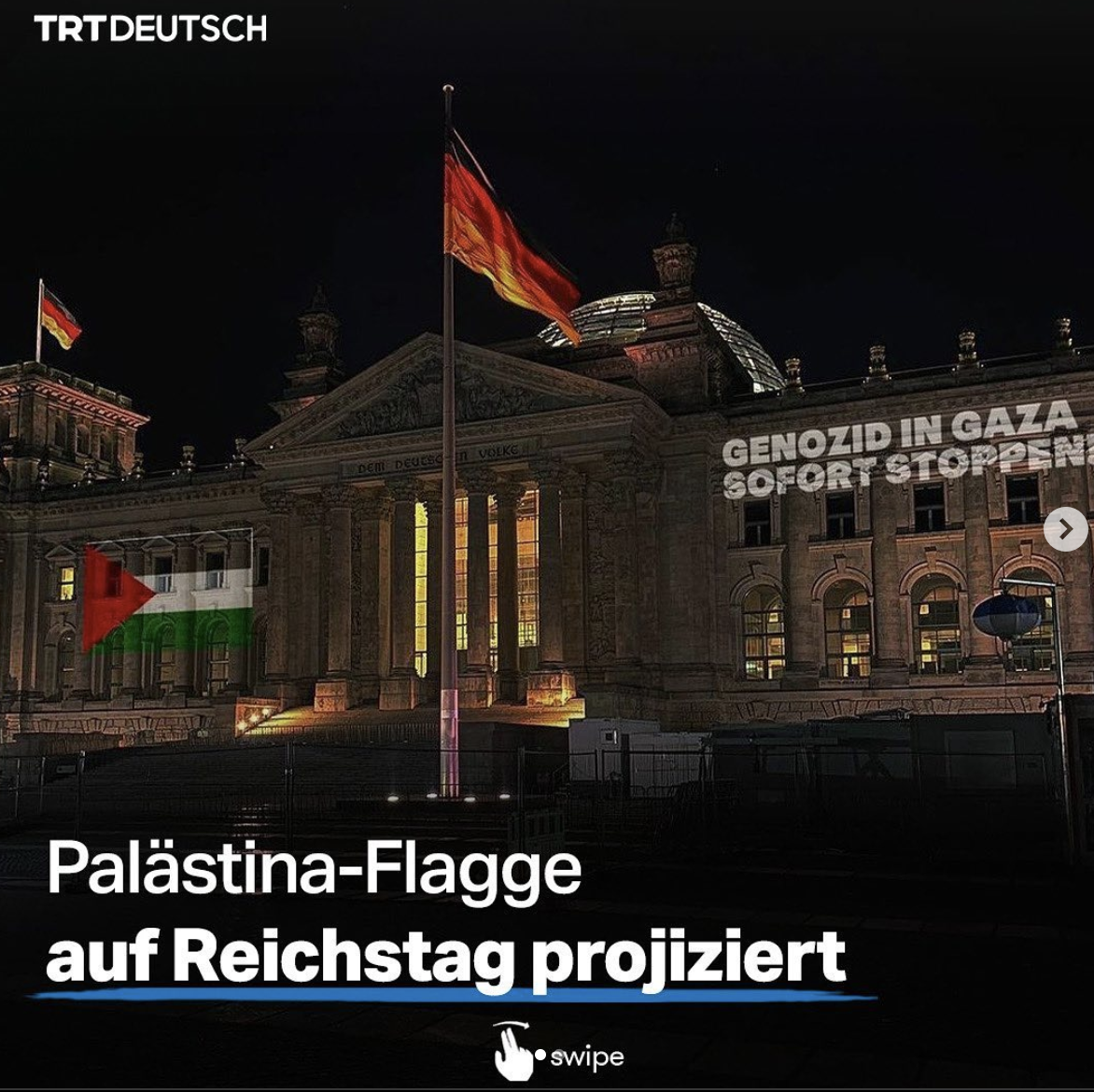 Palästina Flagge wird in den Reichstag projiziert? (Krieg, Israel, Juden)