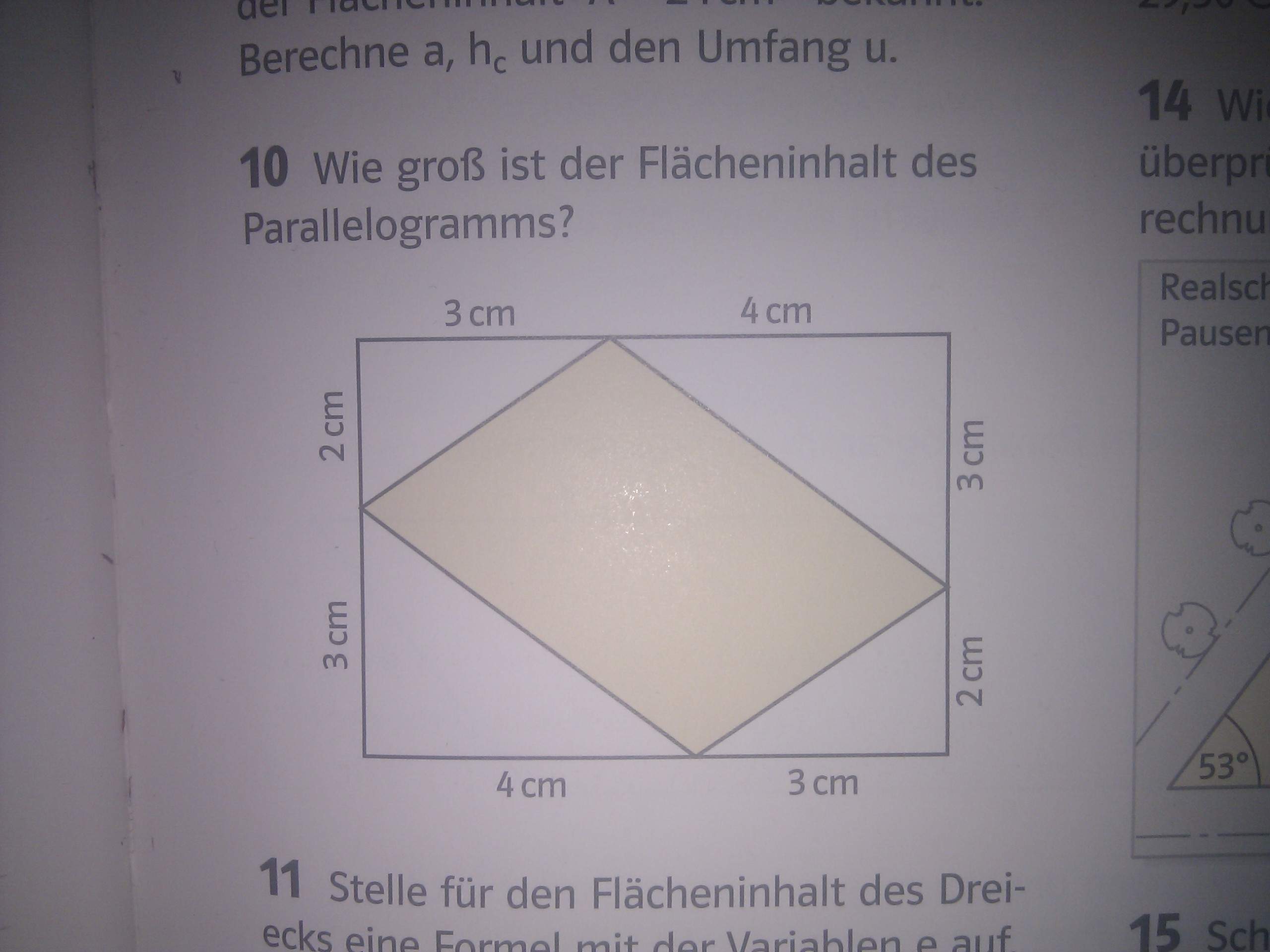 Parallelogramm in einem Rechteck (Flächeninhalt)