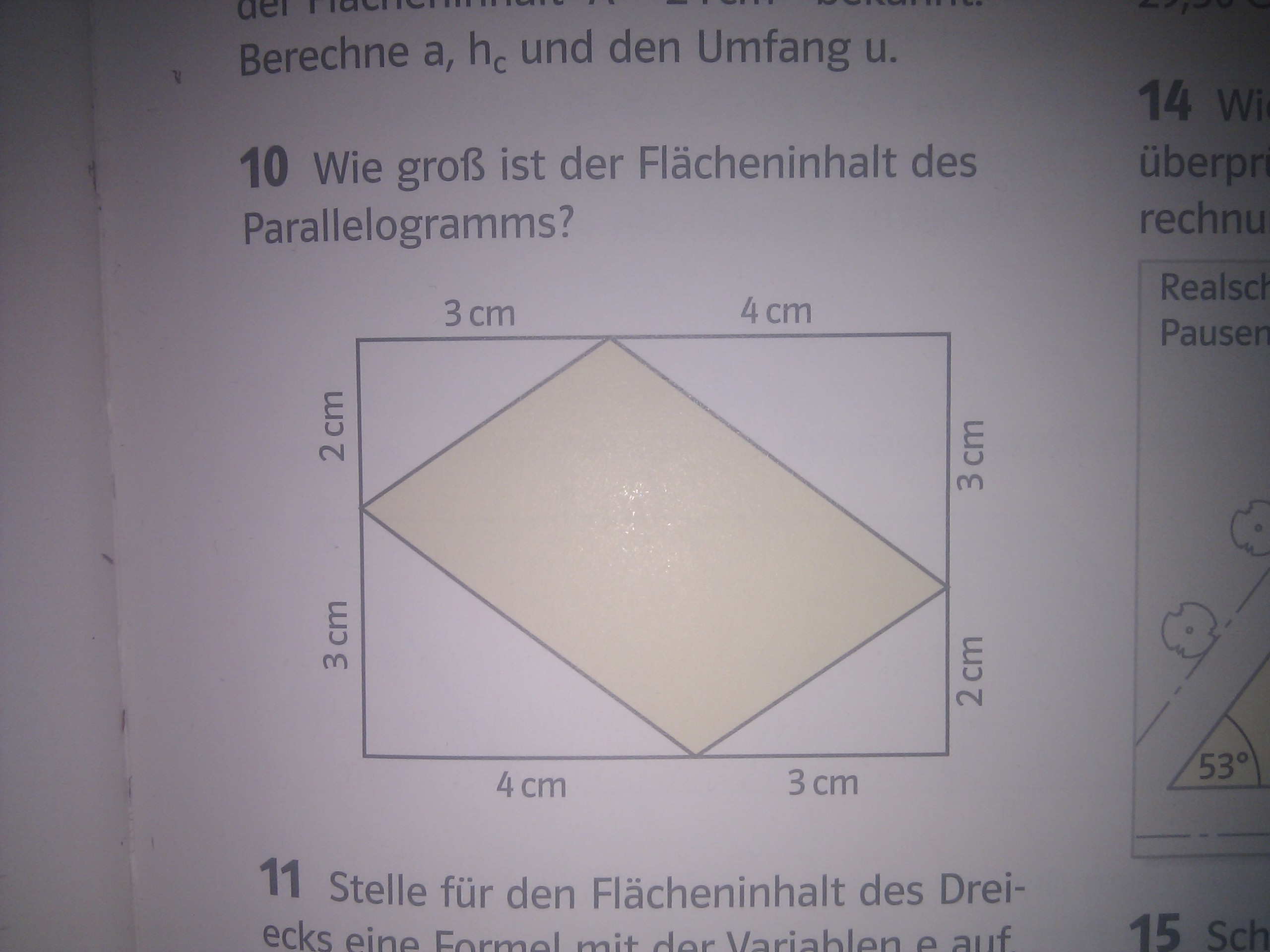 Parallelogramm in einem Rechteck (Flächeninhalt) Parallelogramm in einem Rechteck (Flächeninhalt)