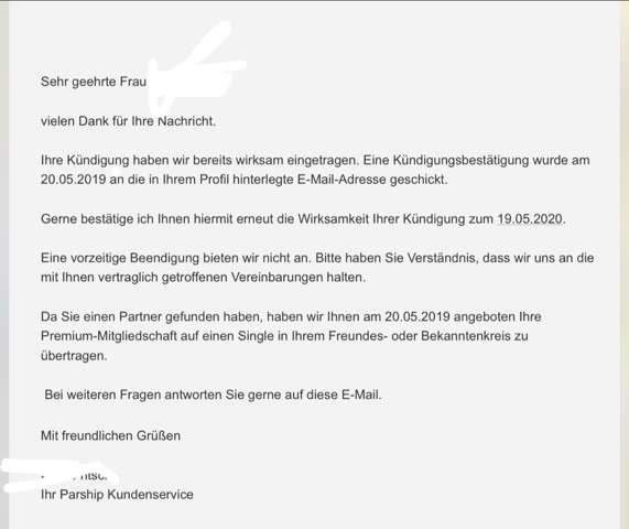 Kündigung parship österreich Kündigung parship österreich