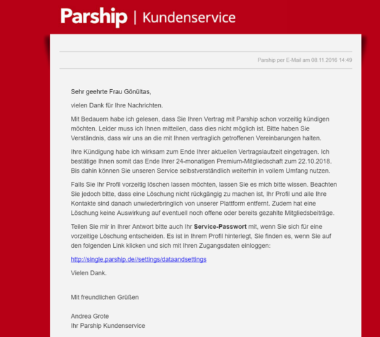 Parship kündigungsfrist 12 wochen Parship kündigungsfrist 12 wochen