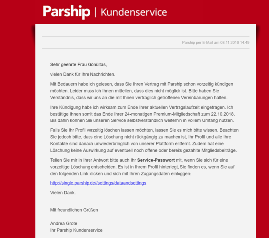 parship email adresse verstecken