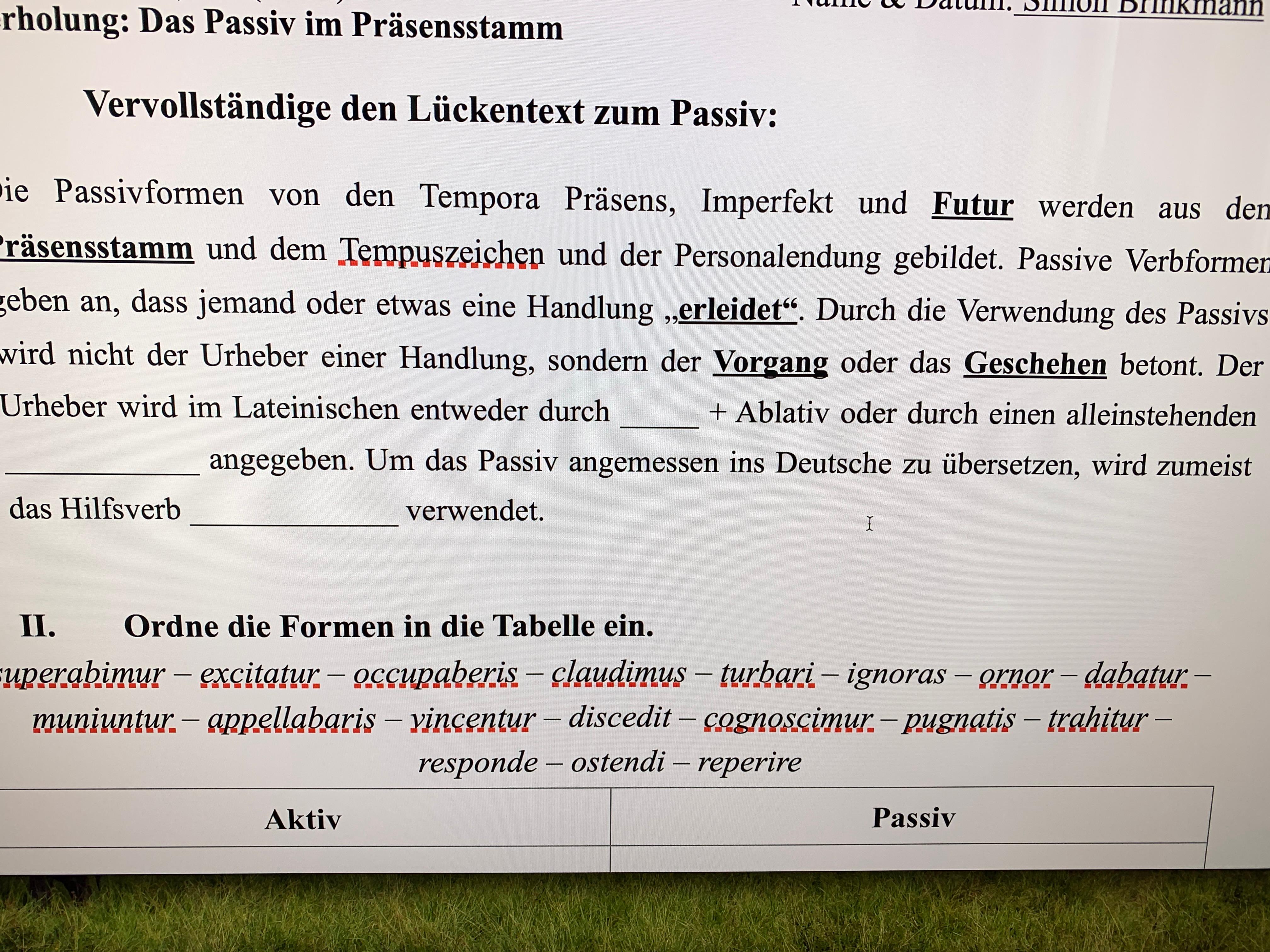 Passiv Latein Computer Schule