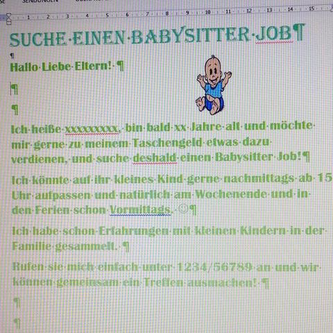 Passt mein flyer? (Babysitter)