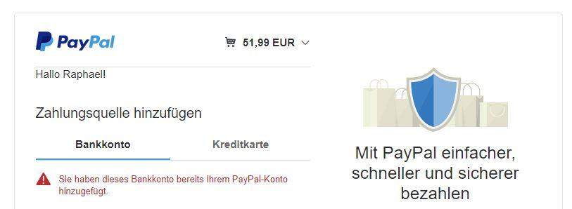 Paypal Kreditkarte Hinzufügen Geht Nicht