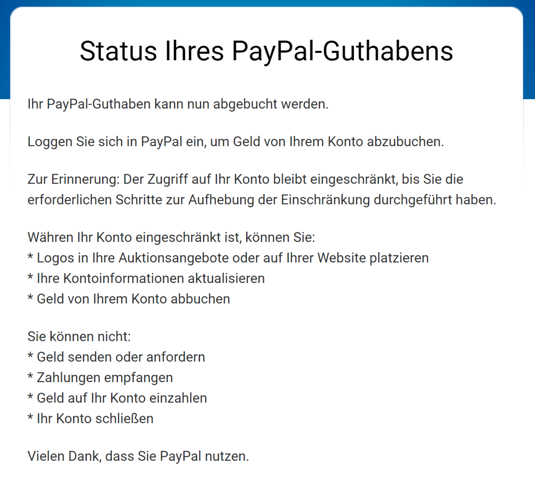 - (Geld, PayPal)