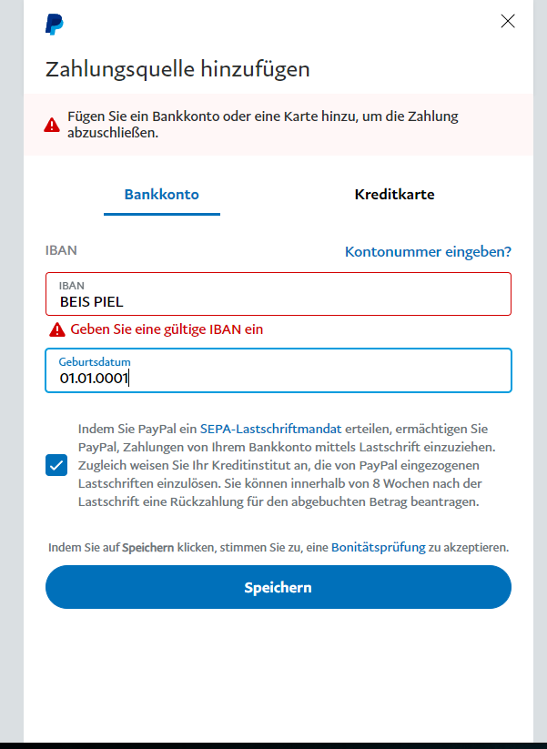 Paypal Zahlungsquelle Hinzufügen Obwohl Schon Vorhanden PayPal erkennt Zahlungsquelle nicht? (Bank, Zahlungsquelle hinzufügen)