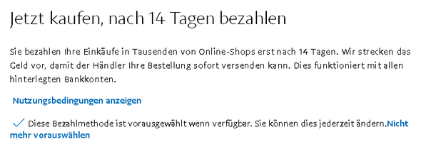 "Jetzt kaufen, nach 14 Tagen zahlen" - (Computer, Technik, PC)