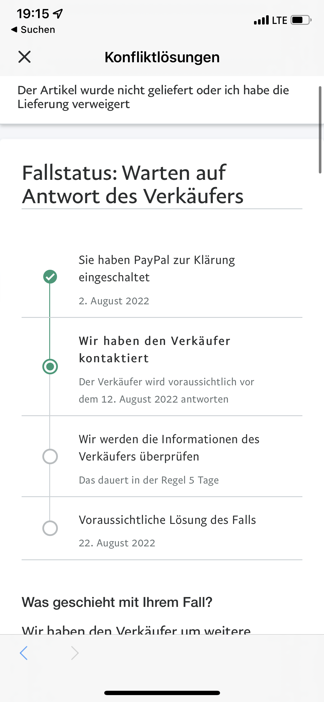 Paypal Konflikt aber Verkäufer antwortet nicht? (Käuferschutz)