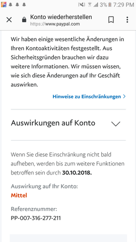 Paypal Konto Eingeschrankt Was Muss Ich Jetzt Tun Einschrankung