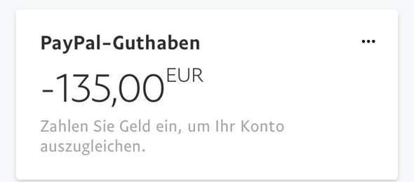 PayPal Konto im Minus!? (Geld) PayPal Konto im Minus!? (Geld)