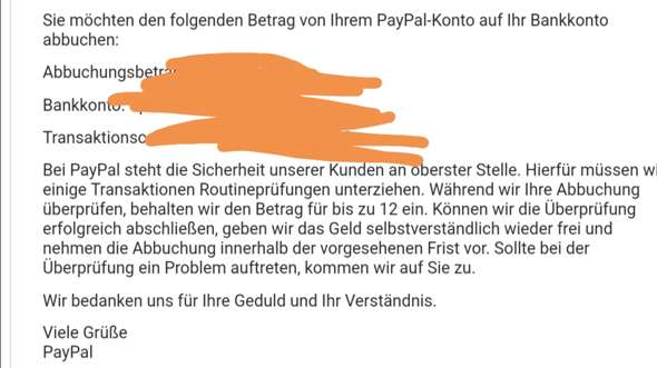 Paypal Transaktionen Routineprufungen Unterziehen Geld