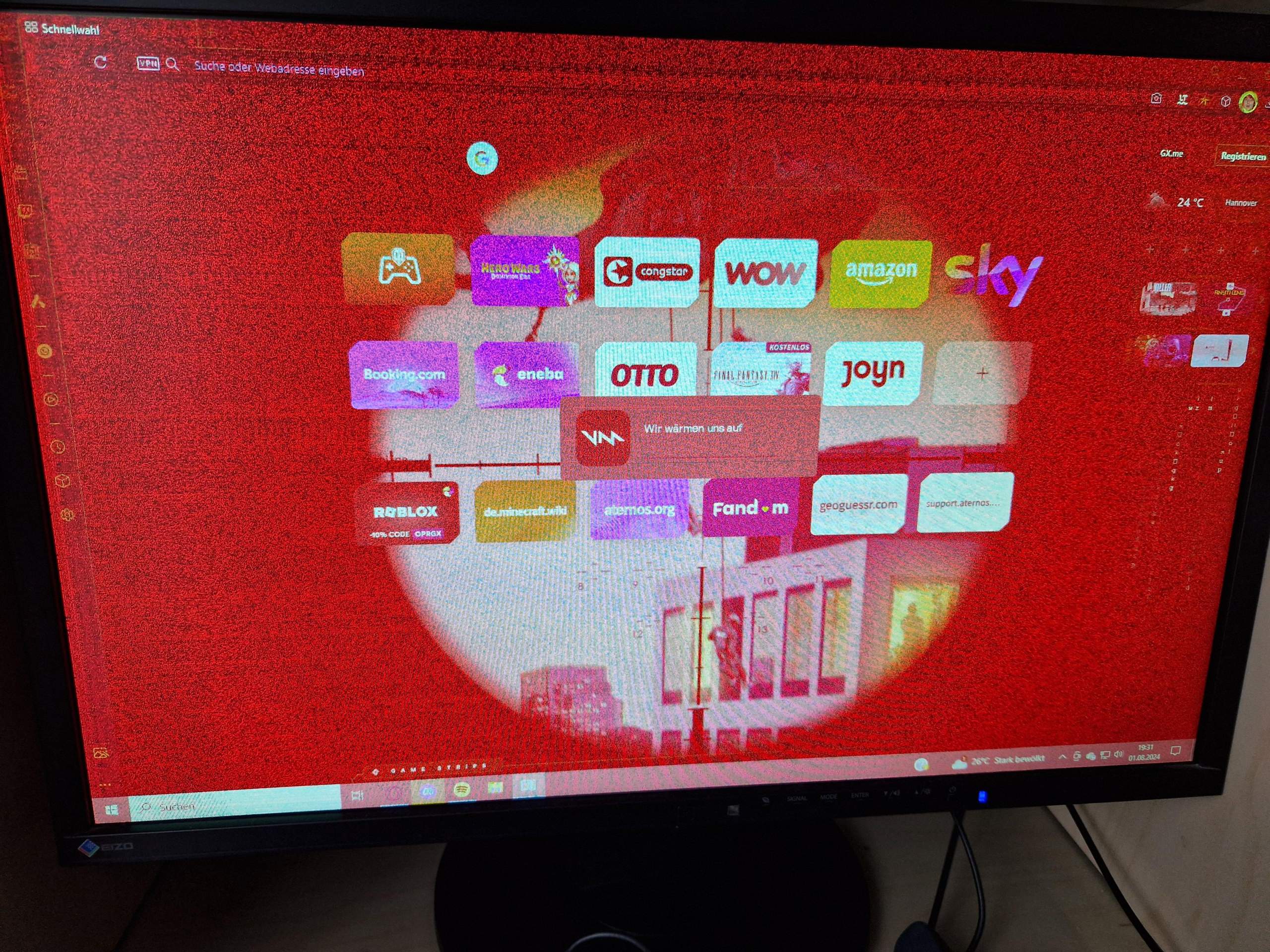 Pc-Bildschirm komplett rot, was bedeutet das? (Grafikkarte, Gaming PC, CPU)