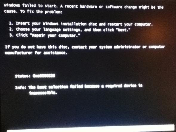 Fehlermeldung - (Computer, PC, Festplatte)