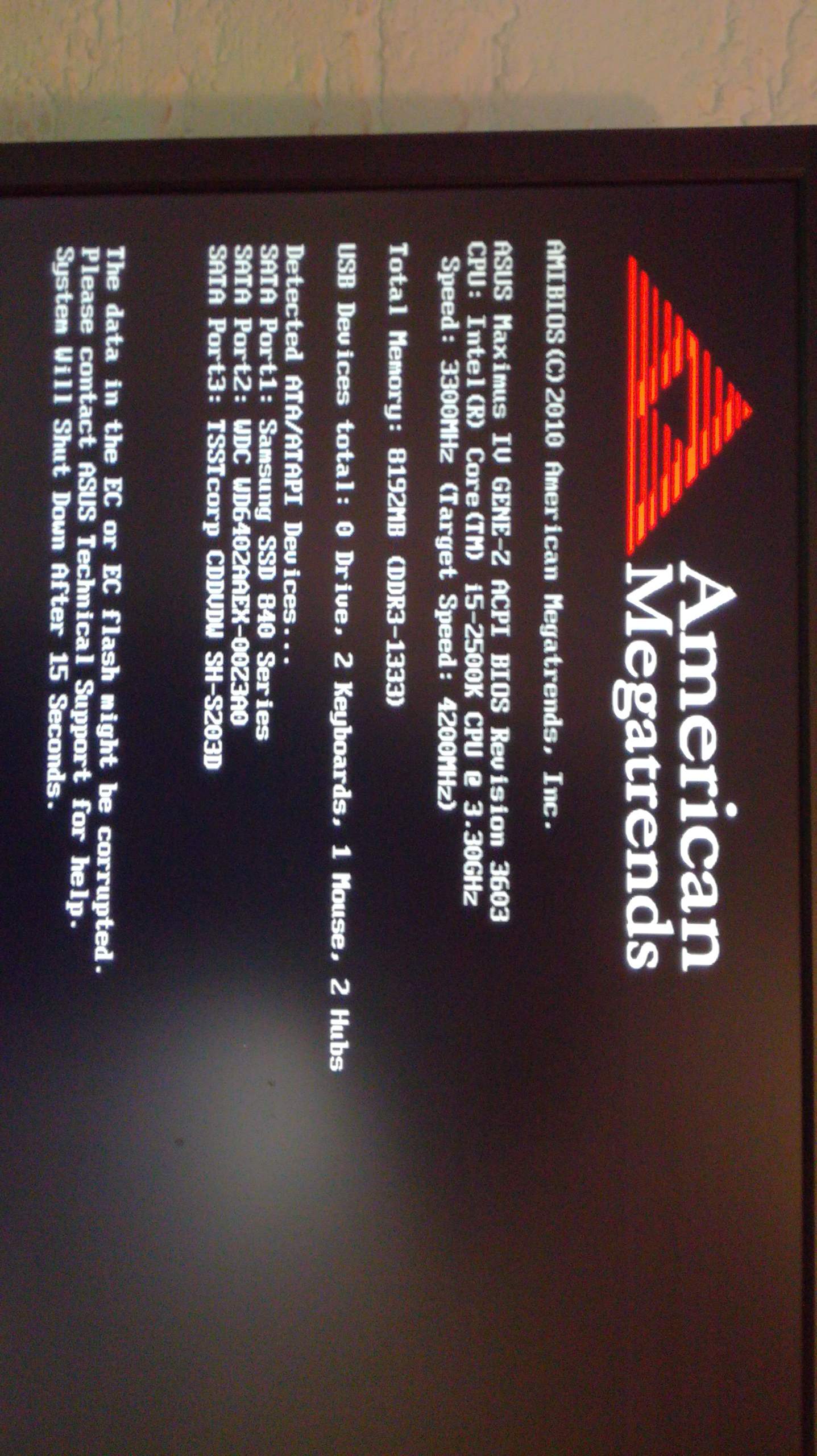 PC bootet nicht mehr richtig / BIOS screen? Technik, Mainboard)