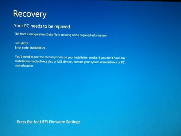 Recovery - (PC, bios setup)