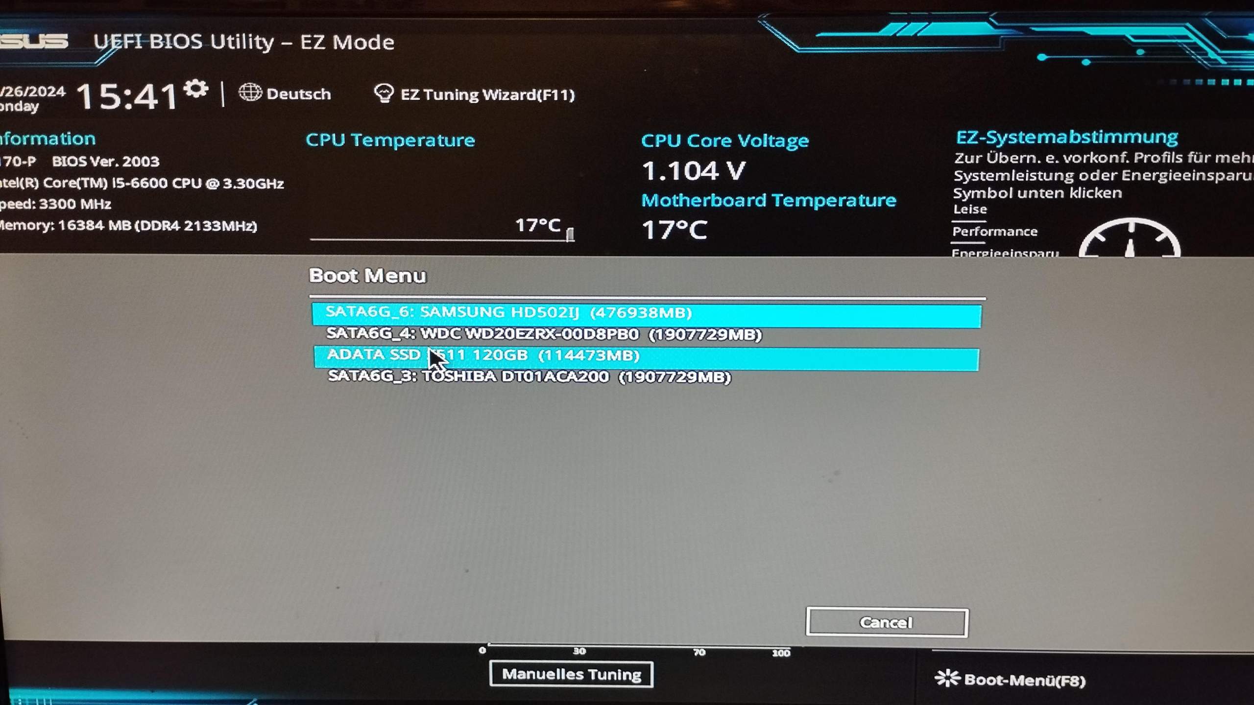 PC startet auto. Ins uefi? (BIOS, boot menu)