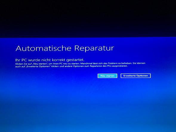 Pc wurde nicht richtig gestartet Windows 10?