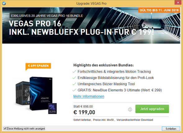 Penetrante Werbung Beim Programmstart Von Vegas Pro Version 14 Dauerhaft Entfernen Computer Sony Vegas Magix