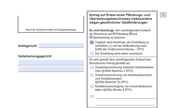 Pfändung selbst beantragen Pfändung selbst beantragen