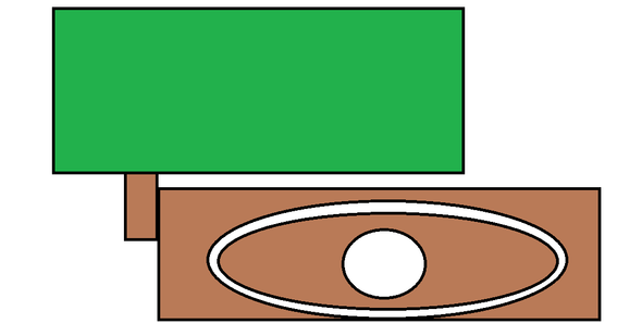 Grün=Koppel. Bruaun=Verbindungsganz Koppel+Arbeitsbereich.Weiß=Roundpen+Ovalbahn - (Pferd, Stall, Zaun)