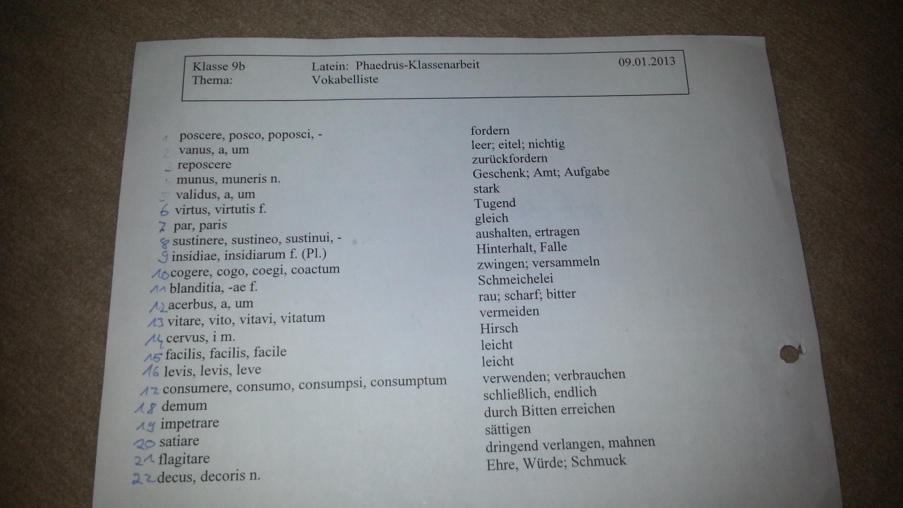 Phaedrus Fabeln welche?(vokabelliste) (Schule, Übersetzung, Latein)