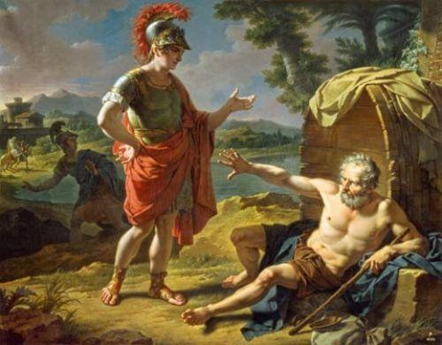Diogenes in der Tonne - (Bilder, Philosophie, Analyse)