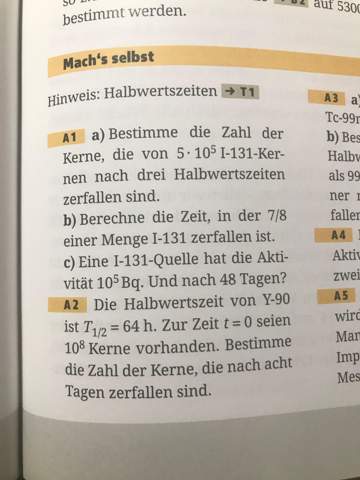 - (Physik, Radioaktivität, Logarithmus)