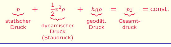 Physik Bernoulli-Gleichung? (Formel, Druck, Physiker)