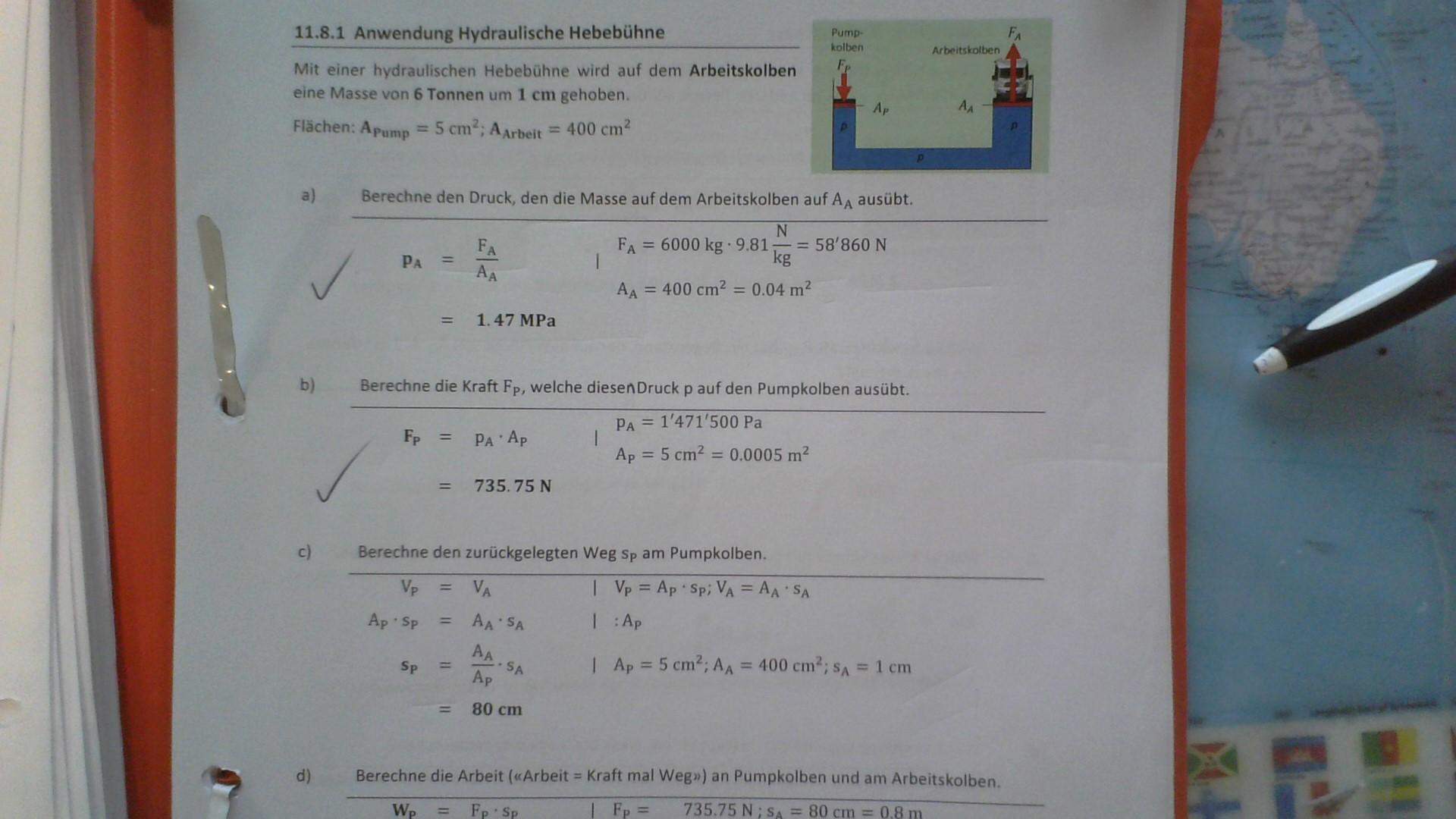 Physik: Druck? (Arbeit, Kraft, Weg)